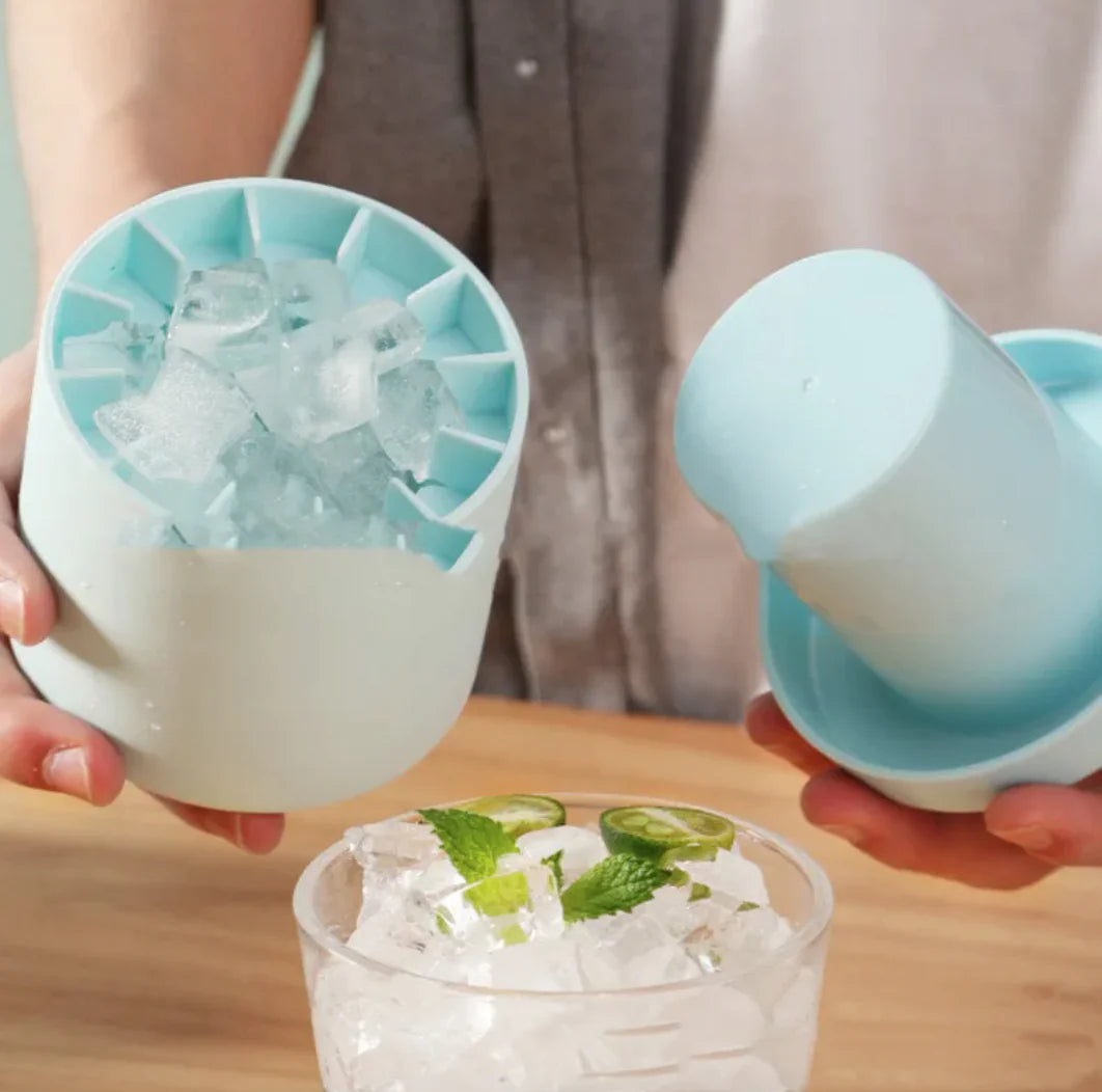 Silicone Cylinder Portable Ice Maker Bucket